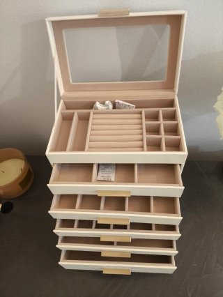 Portagioie grande XXL beige e oro