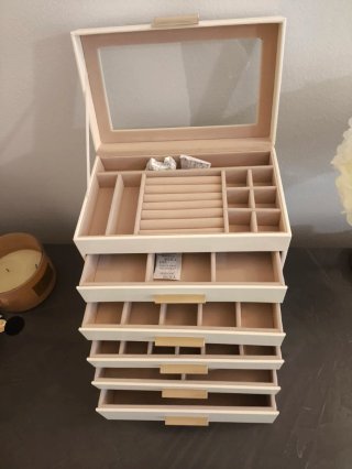 Portagioie grande XXL beige e oro