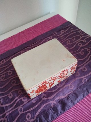Gran Joyero Cerámica Rojo y Blanco