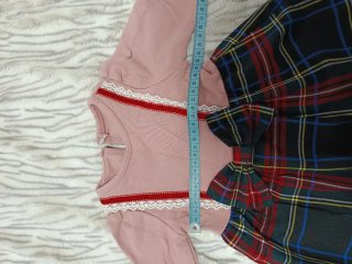 Vestido bebé cuadros rosa