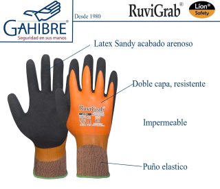 Ruvigrab - Guante de Trabajo Impermeables Látex