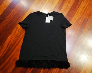 Camiseta Zara Talla S con Bolsillo y Plumas