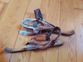 Patinos de hielo holandeses vintage madera