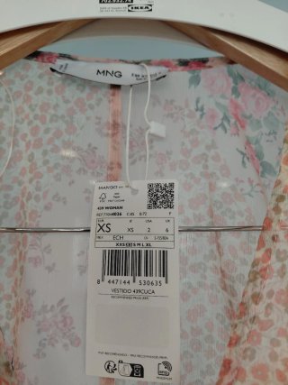 Vestido floral gasa Mango talla XS sin estrenar