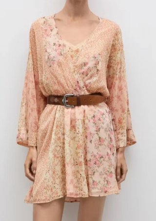 Vestido floral gasa Mango talla XS sin estrenar