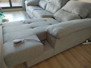 Sofá Chaiselongue electrico Gris azul clarito