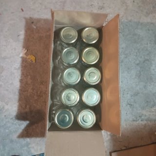 10 Botes de cristal con tapa metálica. 570gr