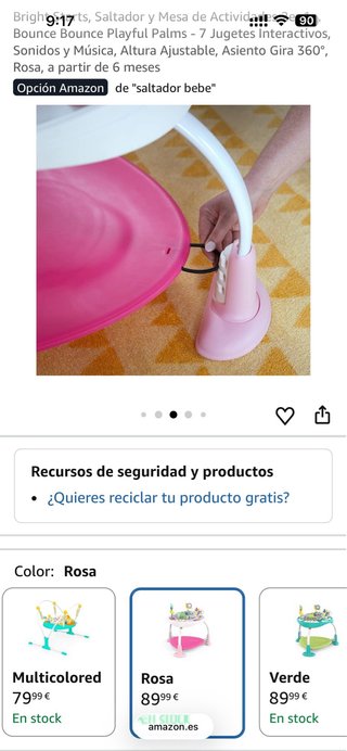 Saltador para bebé con juguetes. Usado muy poco.