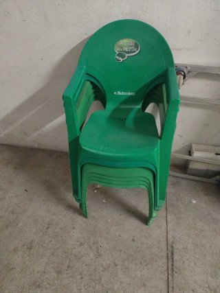 6 Sillas Heineken Verdes Terraza