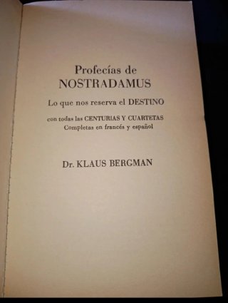 Profecias de Nostradamussustituto Isbn 84-8403