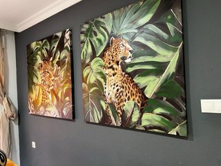 2 Cuadros Grandes Leopardos Selva