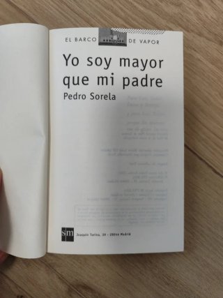 Libro lectura juvenil. Yo soy mayor que mi padre