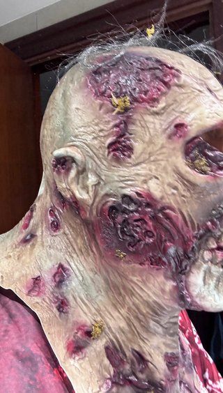 Máscara Zombie Latex Cuello Pelo