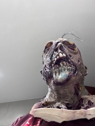 Máscara Zombie Latex Cuello Pelo