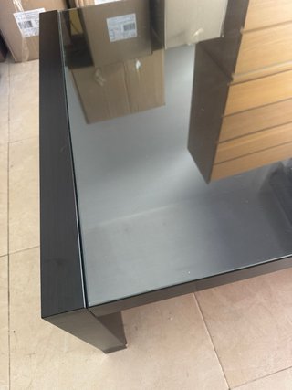 Mesa de centro cristal y madera Ikea
