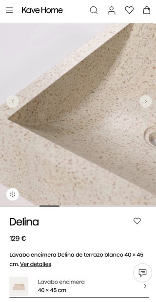 Lavabo encimera Kave Home Delina terrazo