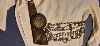 Cintura boho chic ottone similpelle monete