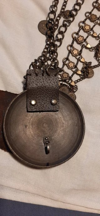 Cintura boho chic ottone similpelle monete