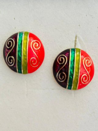 Orecchini Vintage Ovali Multicolore
