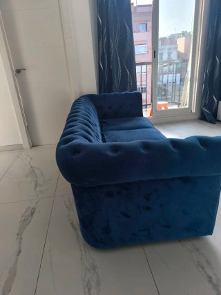 Cortina azul moderna diseño ondulado