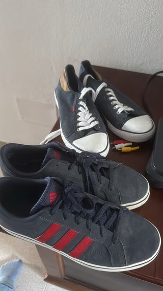 Zapatillas Adidas Hombre Talla 45 Azul/Rojo