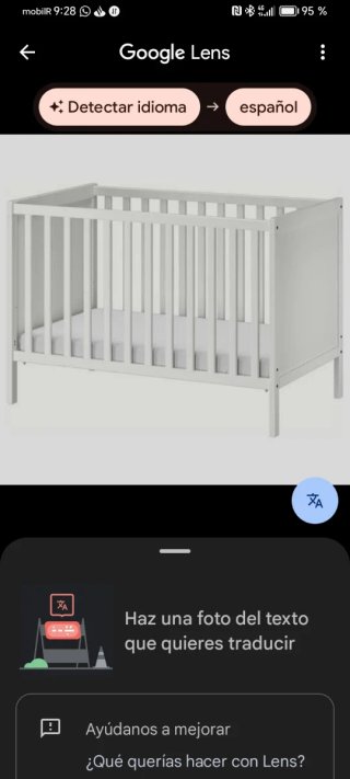 Cuna bebé madera