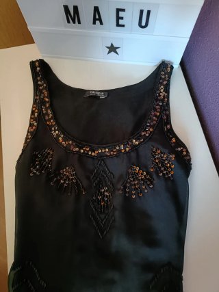 Vestido negro lentejuelas Pull&Bear Talla M