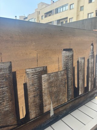Cuadro Skyline Nueva York Madera