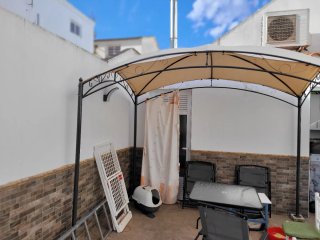 Pérgola de patio tela y metal