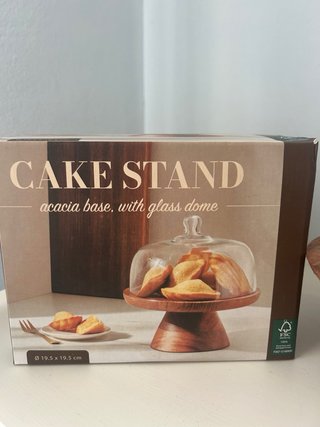 Soporte tarta madera y cristal