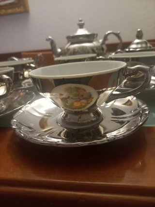 Servizio da tè vintage ×5 persone porcellana