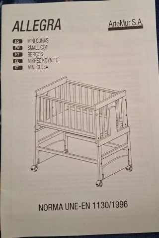 Minicuna blanca con colchón Pektitas