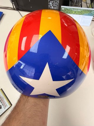 Casco abierto bandera catalana estelada