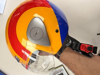 Casco abierto bandera catalana estelada