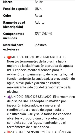 Termómetro Solar Piscina IPX8