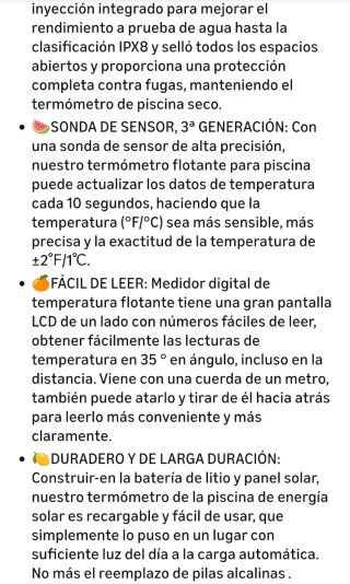 Termómetro Solar Piscina IPX8