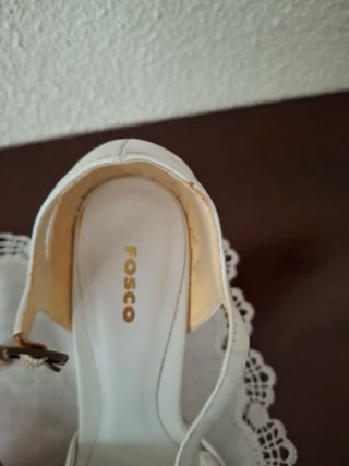 Sandalias Fosco Tacón Alto Blancas