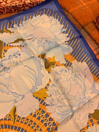 Foulard Hermes Carré Blu Multicolore