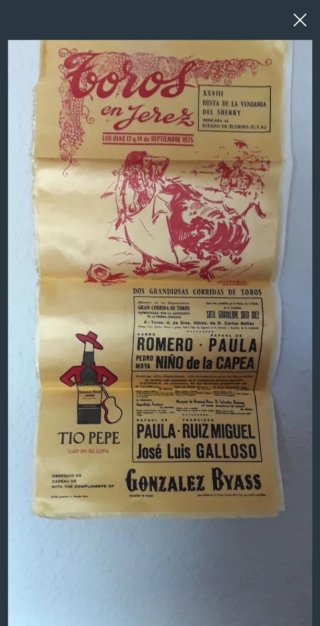 Cartel Toros vintage 1975