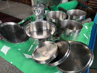 Batería Cocina Acero Inox + Cafetera Italiana