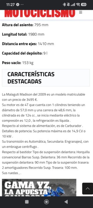 MALAGUTI MADISON 125cc - 8100 km