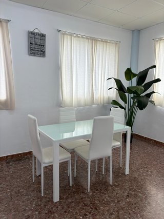 Mesa de comedor blanca y cristal - envio gratis