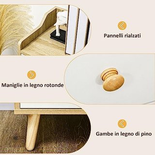 Credenza Soggiorno in Legno con 3 Cassetti e 2 Arm
