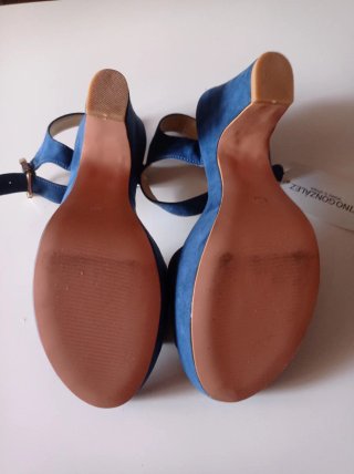 Sandalias Tino Gonzalez Azul Tacon