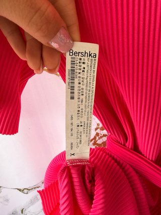 Vestido mini Bershka fucsia plisado