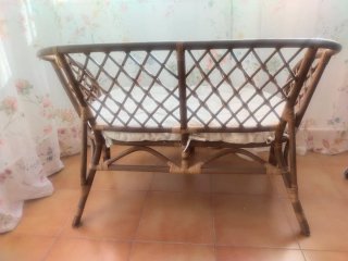 Sillón - butaca de mimbre 2 plazas sin estrenar