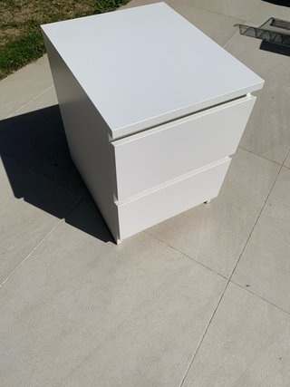 Mesita Noche IKEA MALM Blanca 2 Cajones