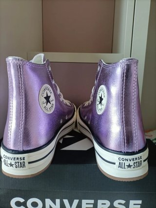 Converse Metalliche Viola Platform Tg. 37.5