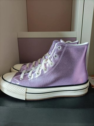 Converse Metalliche Viola Platform Tg. 37.5