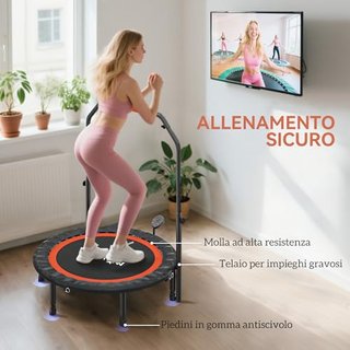 Trampolino Elastico Pieghevole Ø102 cm con Manubri